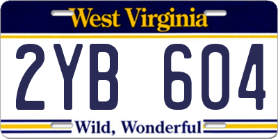 WV license plate 2YB604