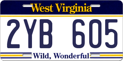 WV license plate 2YB605
