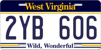 WV license plate 2YB606