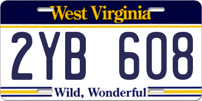 WV license plate 2YB608