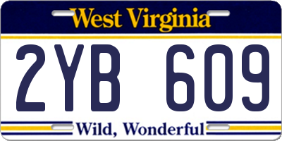 WV license plate 2YB609