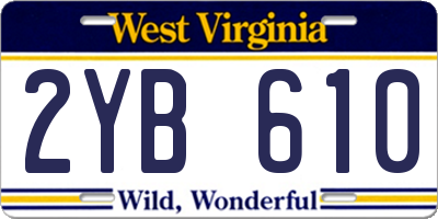 WV license plate 2YB610