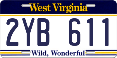 WV license plate 2YB611