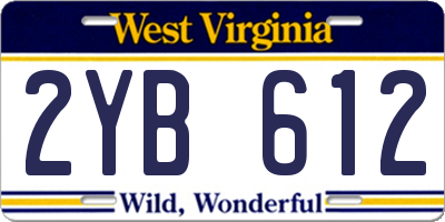 WV license plate 2YB612