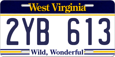 WV license plate 2YB613