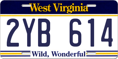 WV license plate 2YB614