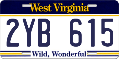WV license plate 2YB615