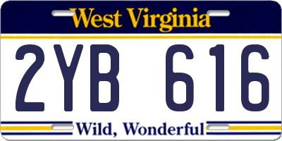 WV license plate 2YB616