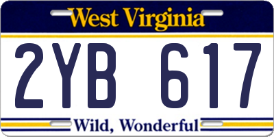 WV license plate 2YB617