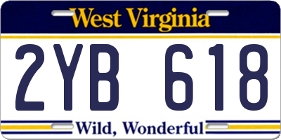 WV license plate 2YB618
