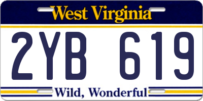 WV license plate 2YB619