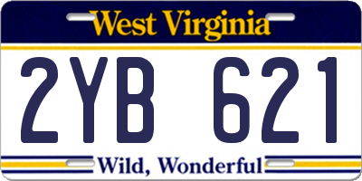 WV license plate 2YB621