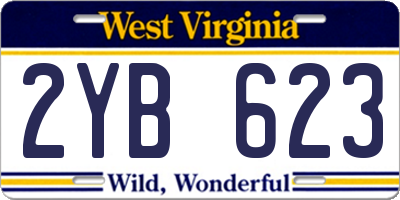 WV license plate 2YB623