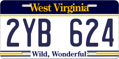 WV license plate 2YB624