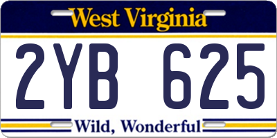 WV license plate 2YB625