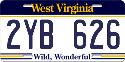 WV license plate 2YB626