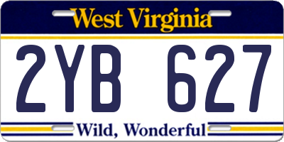 WV license plate 2YB627