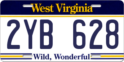 WV license plate 2YB628