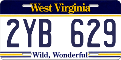 WV license plate 2YB629