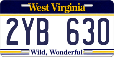 WV license plate 2YB630