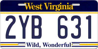 WV license plate 2YB631