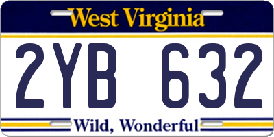 WV license plate 2YB632