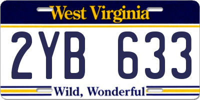 WV license plate 2YB633
