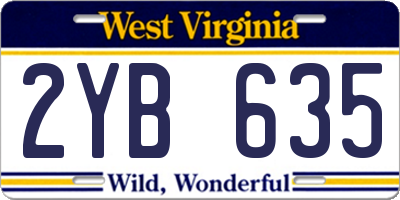 WV license plate 2YB635