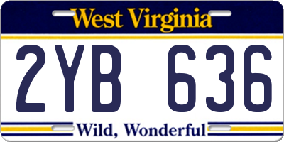 WV license plate 2YB636