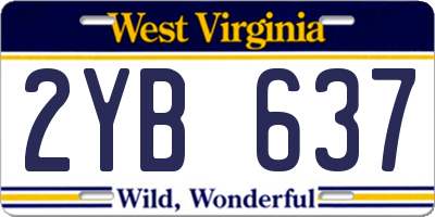 WV license plate 2YB637