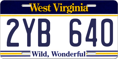 WV license plate 2YB640