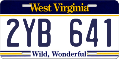 WV license plate 2YB641