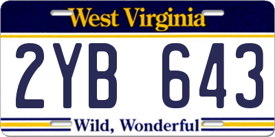 WV license plate 2YB643
