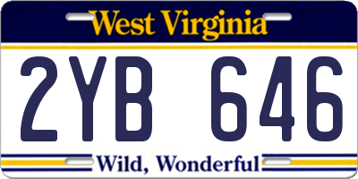 WV license plate 2YB646