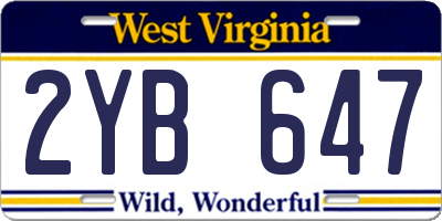 WV license plate 2YB647