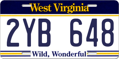 WV license plate 2YB648