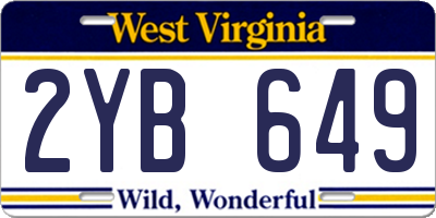 WV license plate 2YB649