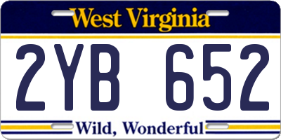 WV license plate 2YB652