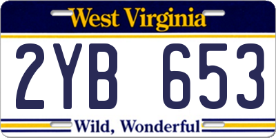 WV license plate 2YB653
