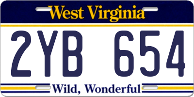 WV license plate 2YB654