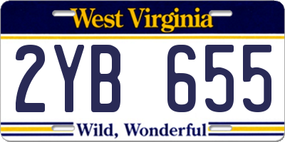 WV license plate 2YB655