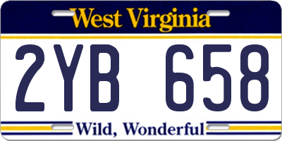 WV license plate 2YB658