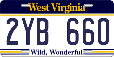 WV license plate 2YB660