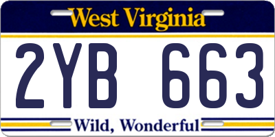 WV license plate 2YB663