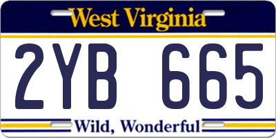 WV license plate 2YB665
