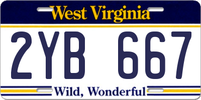 WV license plate 2YB667