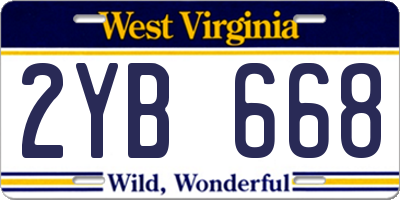 WV license plate 2YB668
