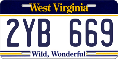 WV license plate 2YB669