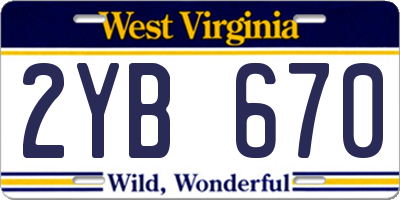 WV license plate 2YB670