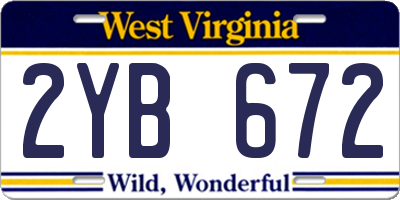 WV license plate 2YB672